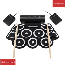 Rock W760 silicone hand roll drum with horn jazz drum USB electronic drum percussion instrument