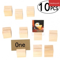 Taiwan calendar postcard solid wood base desktop note wooden bracket note card photo message clip 10PCs