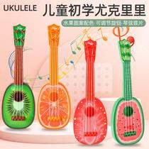 Trembling online red childrens toy little girl can play the simulation Yukri Mini Guitar Toy early teaching instrument