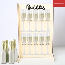 European and American wooden wedding supplies Birthday party decorations put champagne glass display rack decoration process