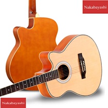 Folk guitar 40 inch spruce wood panel Nanyang side panel colored strip edge acoustic guitar instrument matte