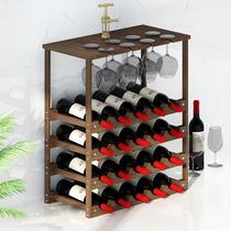 Creative Red Wine Rack Assembled Solid Wood Shelf Home Living Room Wine Cabinet Rack Shelf Cup Shelf