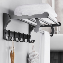Towel rack bathroom shelf toilet wall-mounted folding towel rack toilet hanging towel storage rack space aluminum