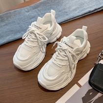 Knock leg length AD Hepburn summer leather breathable mesh shoes daddy shoes women breathable casual shoes running shoes