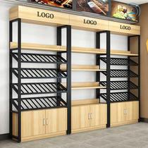 Wine rack shelf Multi-layer shop commercial display cabinet Floor iron bar Supermarket wine cabinet Wine display rack