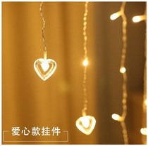 LED lights flash lamps girl love curtain light heart