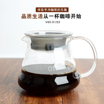 Thickened coffee cloud pot High borosilicate heat-resistant glass pot Hand punch sharing pot Hanging ear small cup ice drop pot Cute pot