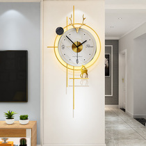 Household fashion wall clock Nordic personality watch Living room European light luxury restaurant wall clock generation simple creative clock