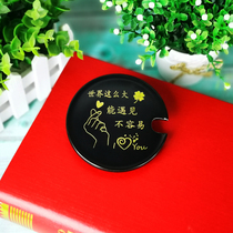 Ceramic cup lid gold laser engraved word custom logo text pattern large cone black and white porcelain cup cover diy