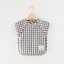 Baby eating clothes spring and summer thin plaid bib children waterproof anti-dirty cover apron
