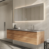 Rock board one-piece bathroom cabinet combination Modern light luxury simple bathroom sink Hand wash basin Solid wood Nordic