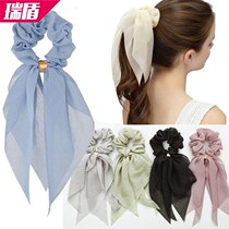 Happy many chiffon double bow streamer Hairband Super fairy colole lace ponytail hair accessories T606
