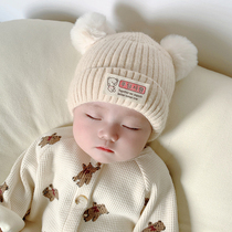 Balabala baby hat in autumn and winter cute super cute newborn baby hat male and female baby wool hat
