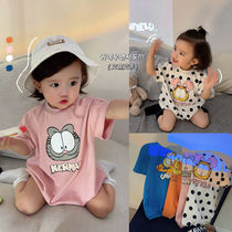 Baby short-sleeved one-piece spring and summer new mens and womens baby pure cotton one-piece climbing suit Newborn bag fart coat Hayi