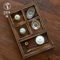 Sheng paulownia wood tea plate fruit plate simple and practical solid wood dry bubble table home Tea Room large tea table tea tray tea set