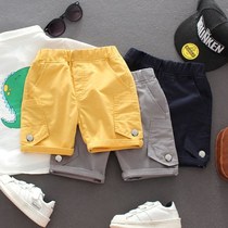 Boys summer pants thin cotton five-point pants 2021 summer new childrens baby Korean version of the tooling shorts tide