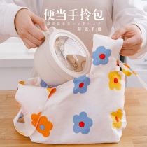 Home Japanese lunch bag portable lunch box bag student large capacity cute hand bag female office worker lunch box bag Cotton