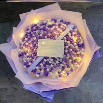 Stars Bouquet Set Iron Wire Hand Fold Handmade Small Stars Bouquet Diy Material Wrap Folded Paper Stars Bouquet Suit
