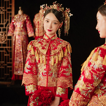 Bride Xiuhe clothing 2021 new female wedding Chinese wedding dress bridal clothing dragon and phoenix coat small woman wedding dress