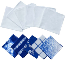 Tie-dyeing square towel cotton white batik printing and dyeing grass and wood dyeing special student kindergarten activities DIY