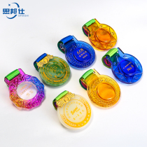 Gold inlaid jade glaze medals customized marathon children listed custom basketball football match outstanding staff awards