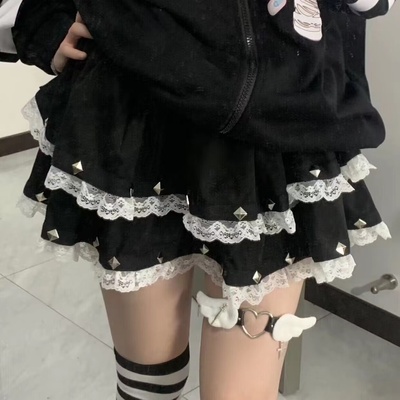 taobao agent Asian cultural Japanese rivet rock lace cute cake skirt, the original plastic pumping millennium hot girl panton skirt female