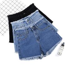Denim shorts womens 2020 Summer new Korean version of loose wide legs wear thin waist a hot pants tide
