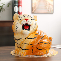2021 New Tiger large-capacity ceramic piggy bank childrens large only can not enter the piggy bank ornaments are desirable