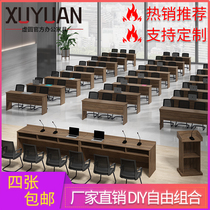 Long bar training Zhuo chair combination podium podium bar long table School institution office counseling double table and chair