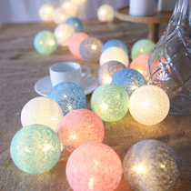 Color ball string lights small lights led lights string net Red Girl bedroom renovation tent room layout ins decorative light string