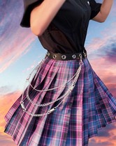 Belt chain e-sports girl same model female cool ins punk wind jk uniform accessories belt full hole skirt decoration 1