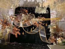 New wedding hall spiral ceiling free curve Sunshine board props curved waves corrugated yarn sunshine film