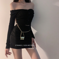 Pearl chain waist bag belt female decoration 2021 new woven advanced ins tide fashion a frigid wind