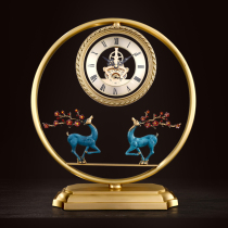 New Chinese style light luxury living room table clock ornaments watch household desktop clock Household high-end sitting clock TV counter clock