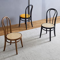 Sonette retro chair Nordic Wood rattan dining chair designer B & B hotel ins medieval chair back chair