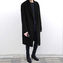 Double-sided cashmere coat mens long autumn and winter trend loose tooling wool woolen woolen mens trench coat coat