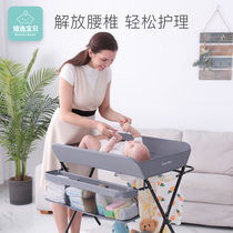 Baby diaper changing table nursing table foldable multifunctional newborn baby auxiliary Bed Bath and touching table