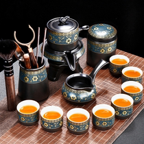 Ink rhyme kung fu tea set tea tray high-grade ceramic household lazy tea set rotating water Tea artifact gift box