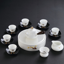 Mo Yun Jingdezhen sheep fat jade white porcelain tea set Teacup Simple small teacup Ceramic Kung fu cover bowl Teacup