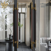 Chinese style gate handle upscale custom gold stainless steel light lavish clothing store No frame glass door push Ramen handle