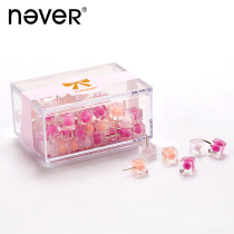 never pin painting creative cork board nail plastic I-shaped nail color Transparent Photo Wall 80 three pieces