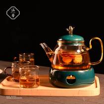 Candlestick cooking tea cooking tea candle heating fruit teapot teapot tea afternoon tea set mesh red suit lightly luxurious