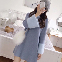  Bottoming skirt womens autumn and winter 2021 new loose thin little sweater skirt mid-length knitted dress