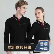 Team work clothes custom long sleeve polo shirt custom cotton advertising cultural shirt embroidery print logo work clothes T-shirt