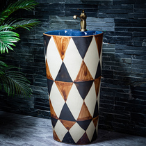 Column type washbasin ceramic outdoor sink balcony outdoor column Basin Integrated floor standing courtyard wash basin