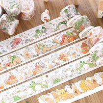 Handbook and paper tape cute girl heart Small Animal restaurant cat sticker hand account decoration dream town cartoon
