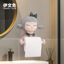 Creative bubble girl toilet tissue box cartoon non-punch roll paper rack toilet paper box