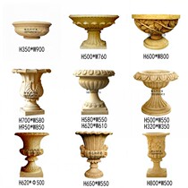  Custom sandstone FRP flower pot Flower bowl relief plastic indoor and outdoor decoration Garden landscape villa home improvement European style