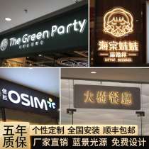 Luminous character door head signboard Custom House acrylic Billboard stainless steel character logo background wall plaque customization