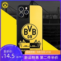 BVB Dortmund bumblebee black yellow football phone case splicing Huawei Apple iphone12 thin protective cover